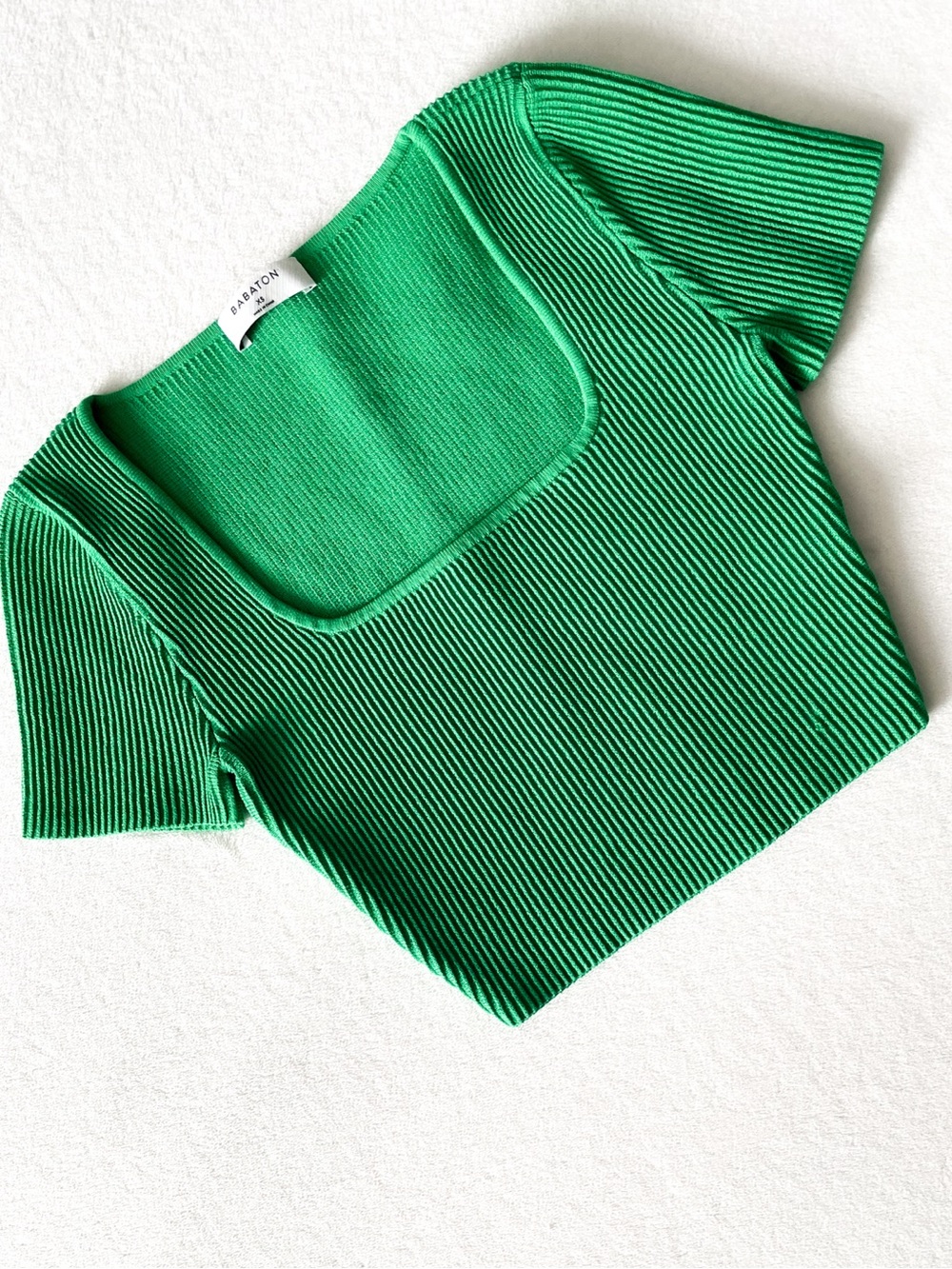 Babaton Sculpt Knit Square-Neck Crop Top